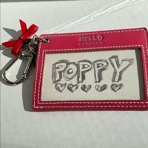 Coach Rare Poppy keychain with ID Window